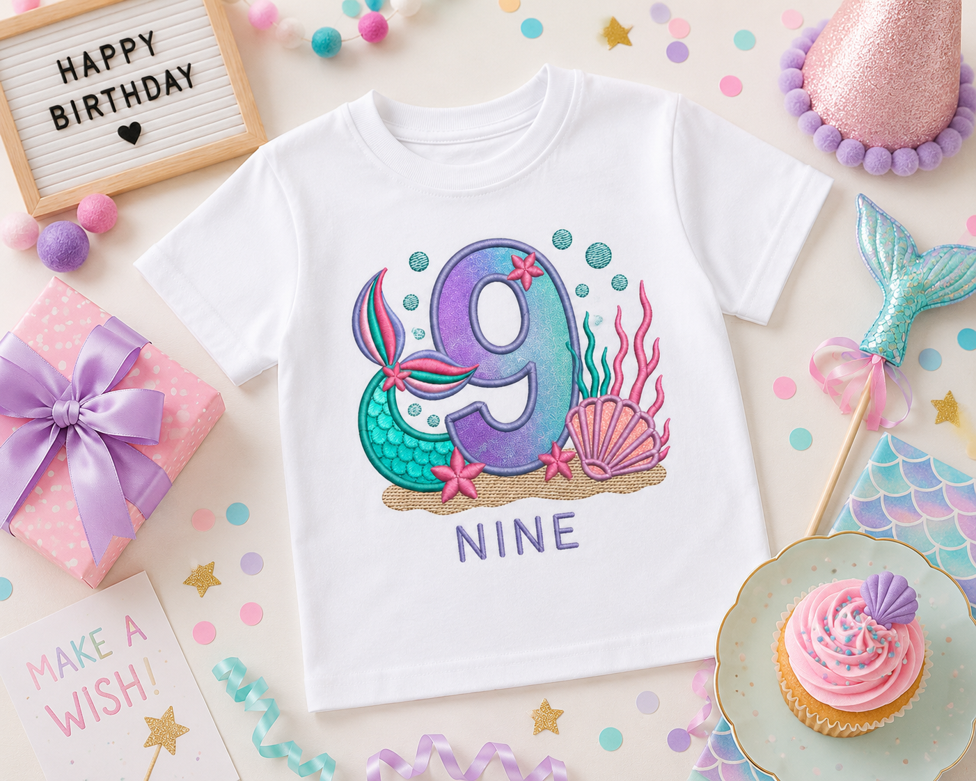 Birthday T-shirts Mermaid Theme