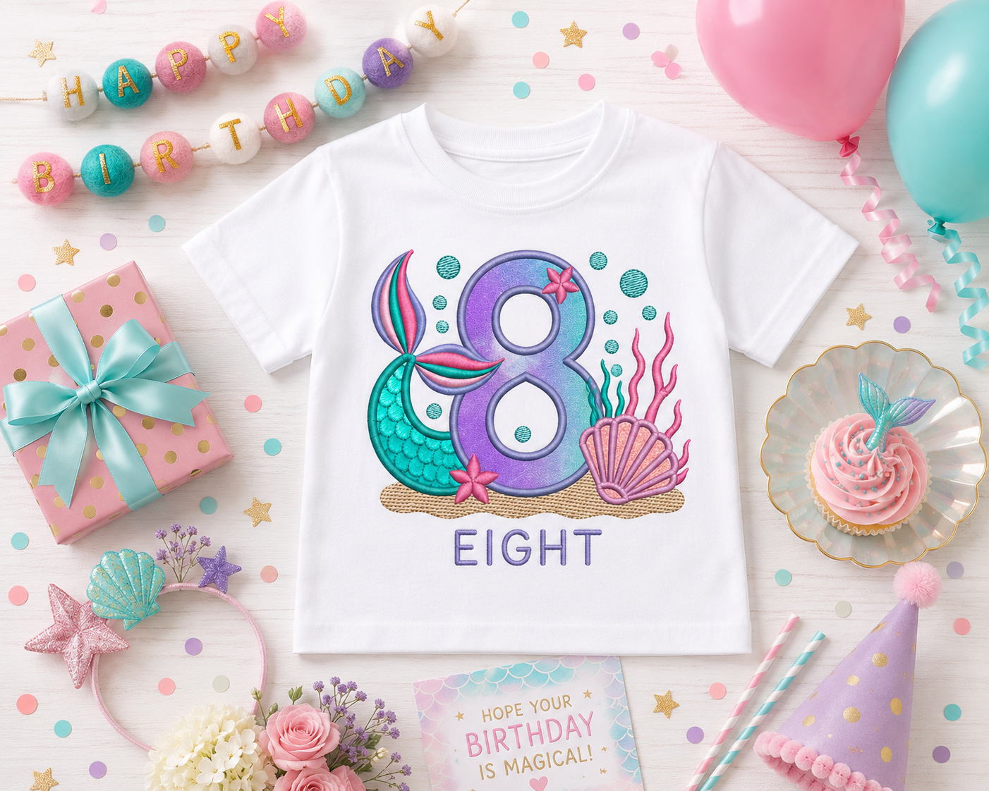 Birthday T-shirts Mermaid Theme