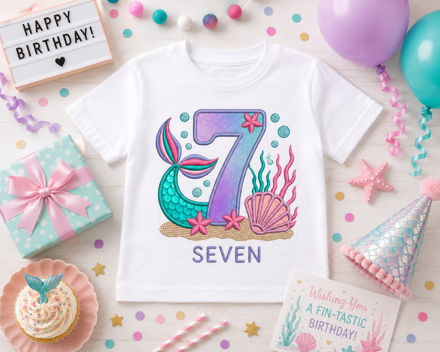 Birthday T-shirts Mermaid Theme