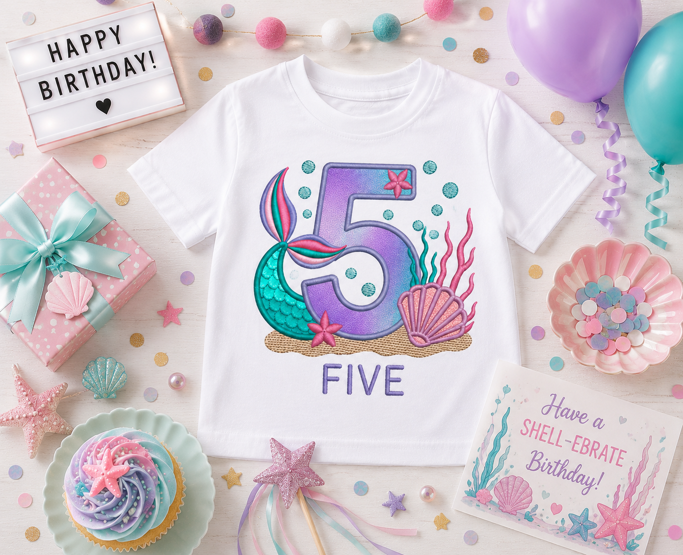 Birthday T-shirts Mermaid Theme