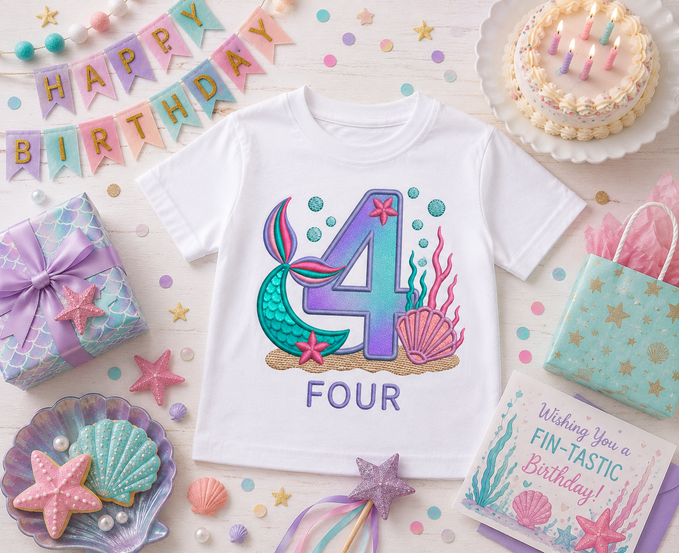 Birthday T-shirts Mermaid Theme