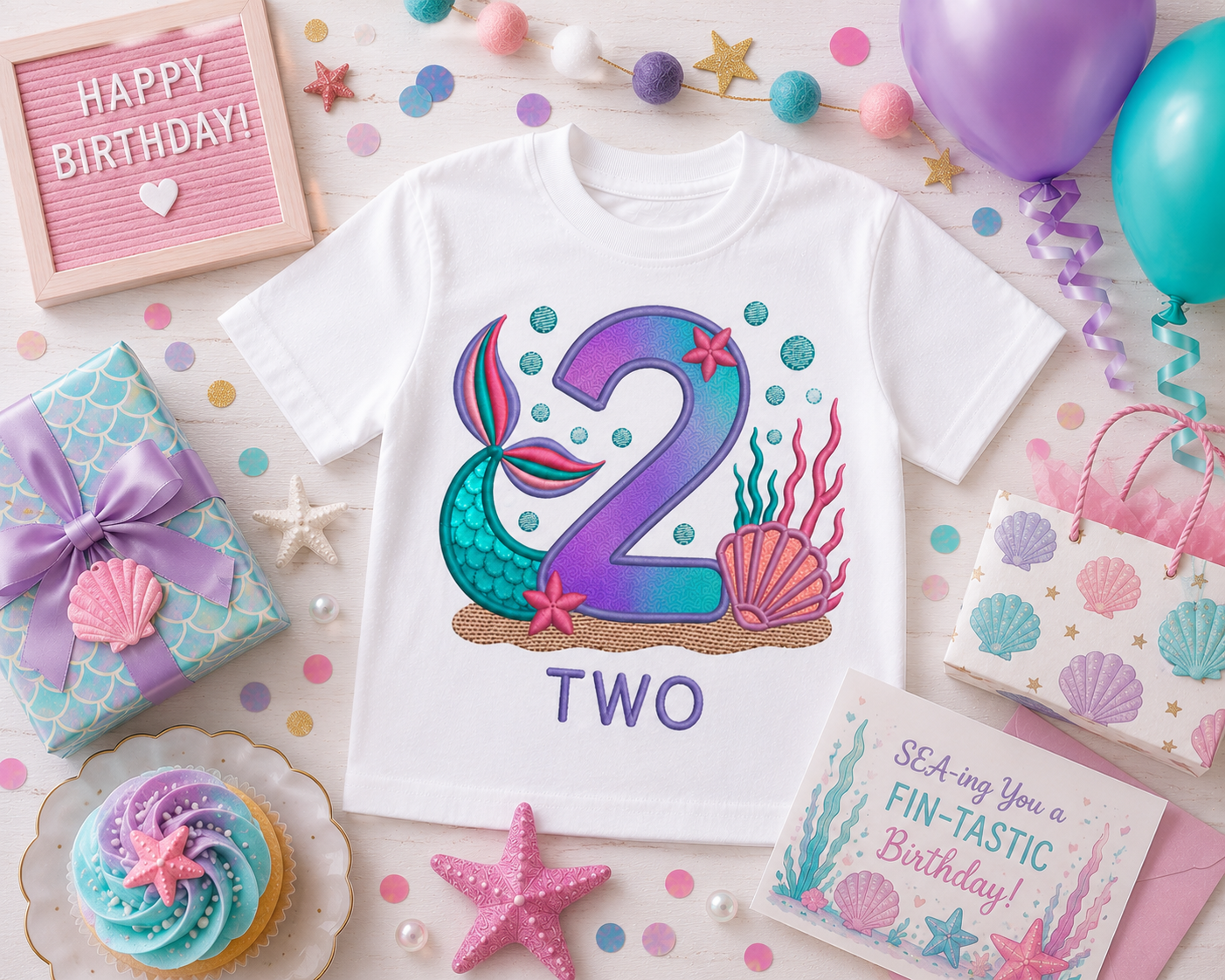 Birthday T-shirts Mermaid Theme