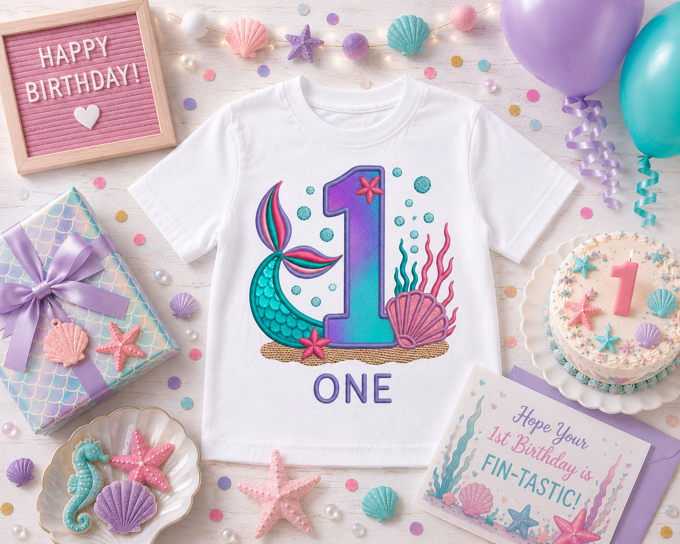 Birthday T-shirts Mermaid Theme